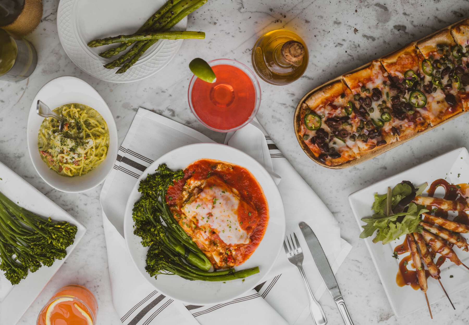 Italian food spread